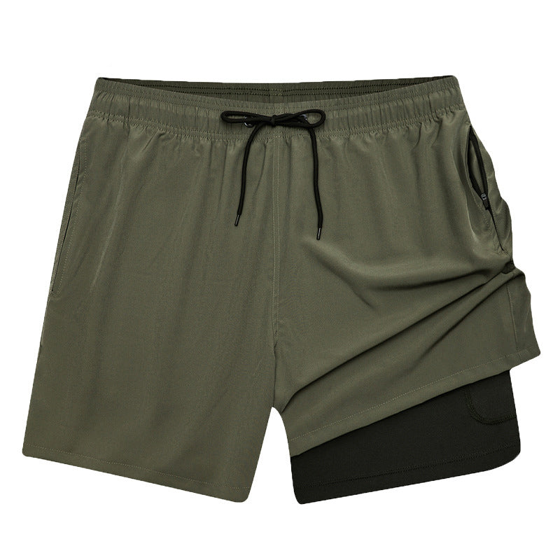 Plain Gym Shorts 2-in-1 | Zipper Pockets/Quick dry