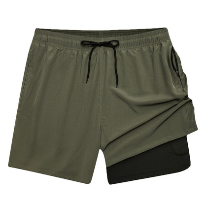 Plain Gym Shorts 2-in-1 | Zipper Pockets/Quick dry