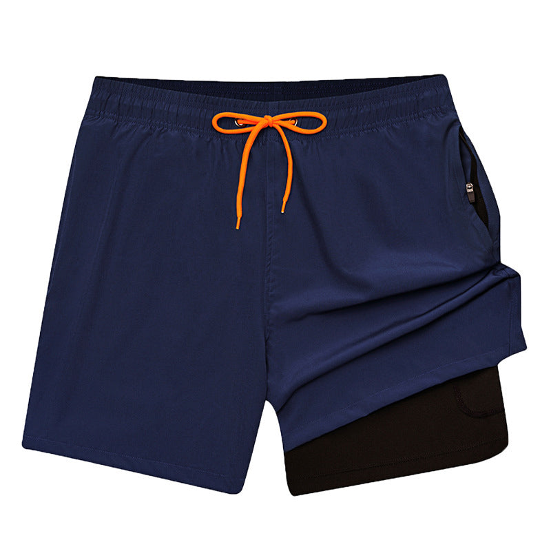 Plain Gym Shorts 2-in-1 | Zipper Pockets/Quick dry