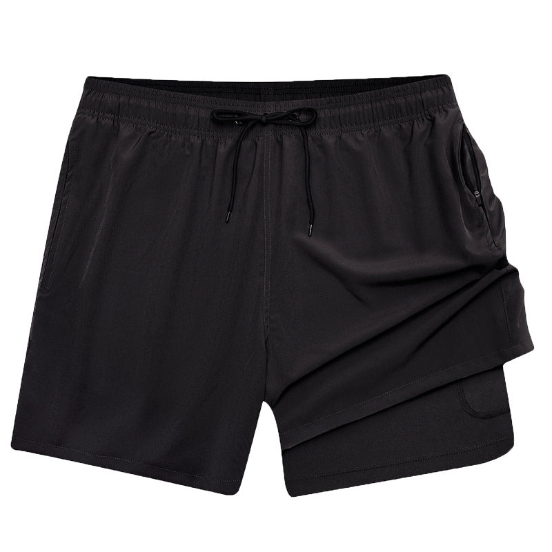 Plain Gym Shorts 2-in-1 | Zipper Pockets/Quick dry