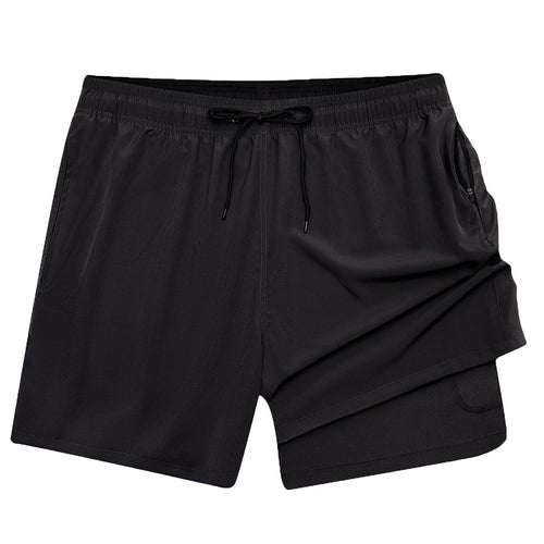 Plain Gym Shorts 2-in-1 | Zipper Pockets/Quick dry